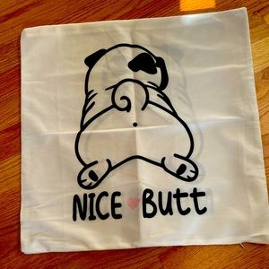 Funny pillow cover “NICE BUTT”